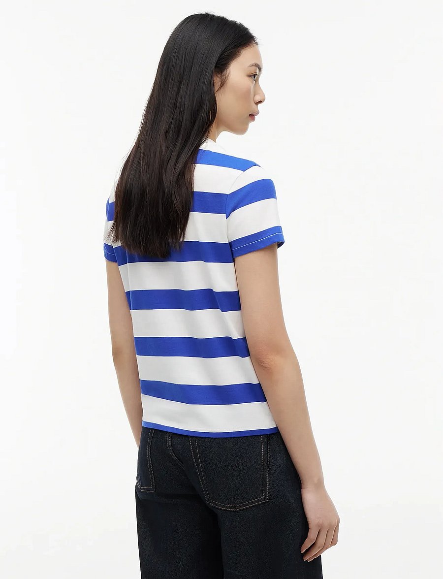 Tommy Jeans - TJW REG S FLAG JERSEY SS TEE EXT - t-särgid - noble blue stripe - 2