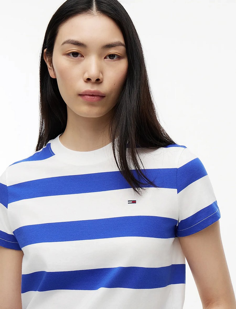 Tommy Jeans - TJW REG S FLAG JERSEY SS TEE EXT - t-särgid - noble blue stripe - 3