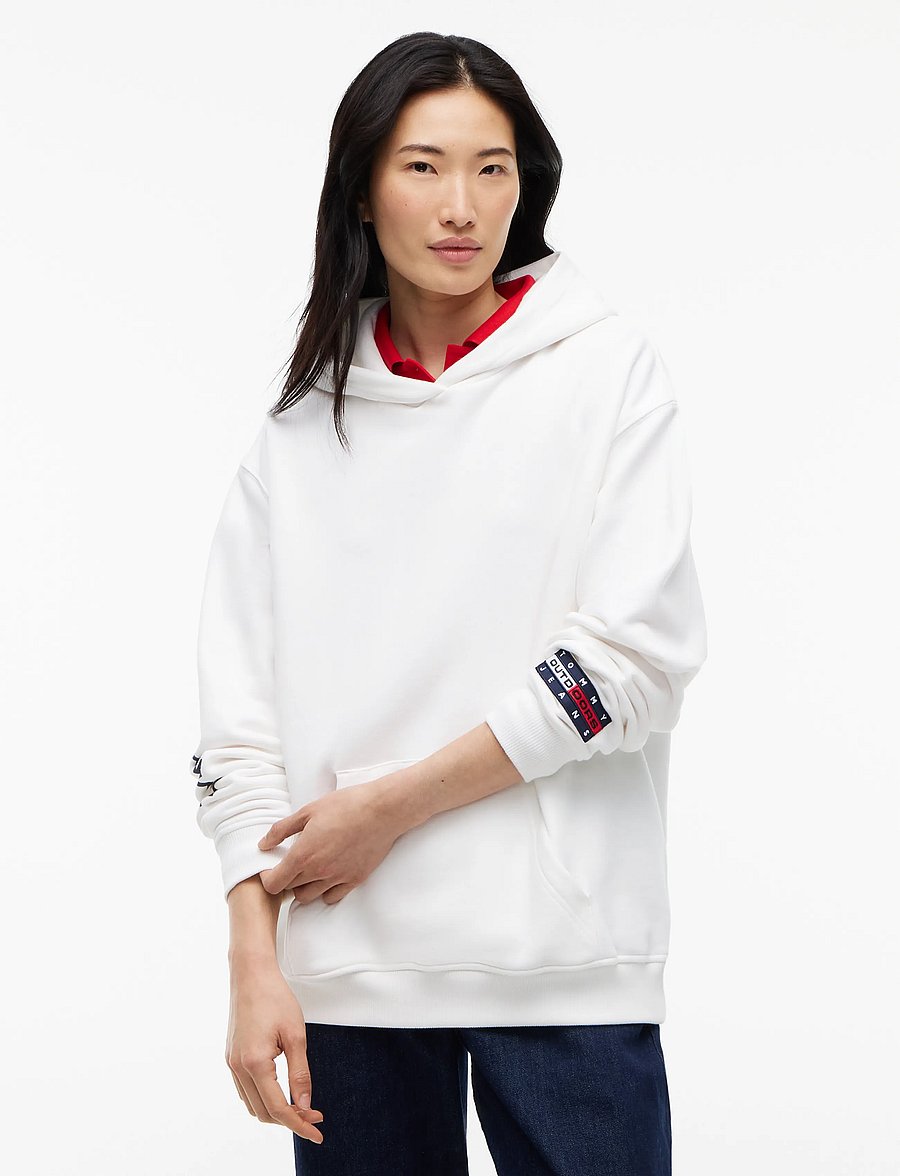 Tommy Jeans - TJW OUTDOORS HOODIE - kapuzenpullover - ecru - 0