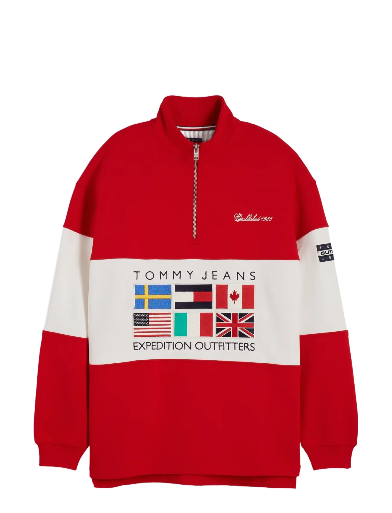 Tommy Jeans TJW OUTDOORS 1/4 ZIP - Sweatshirts - SCARLET FLARE / red