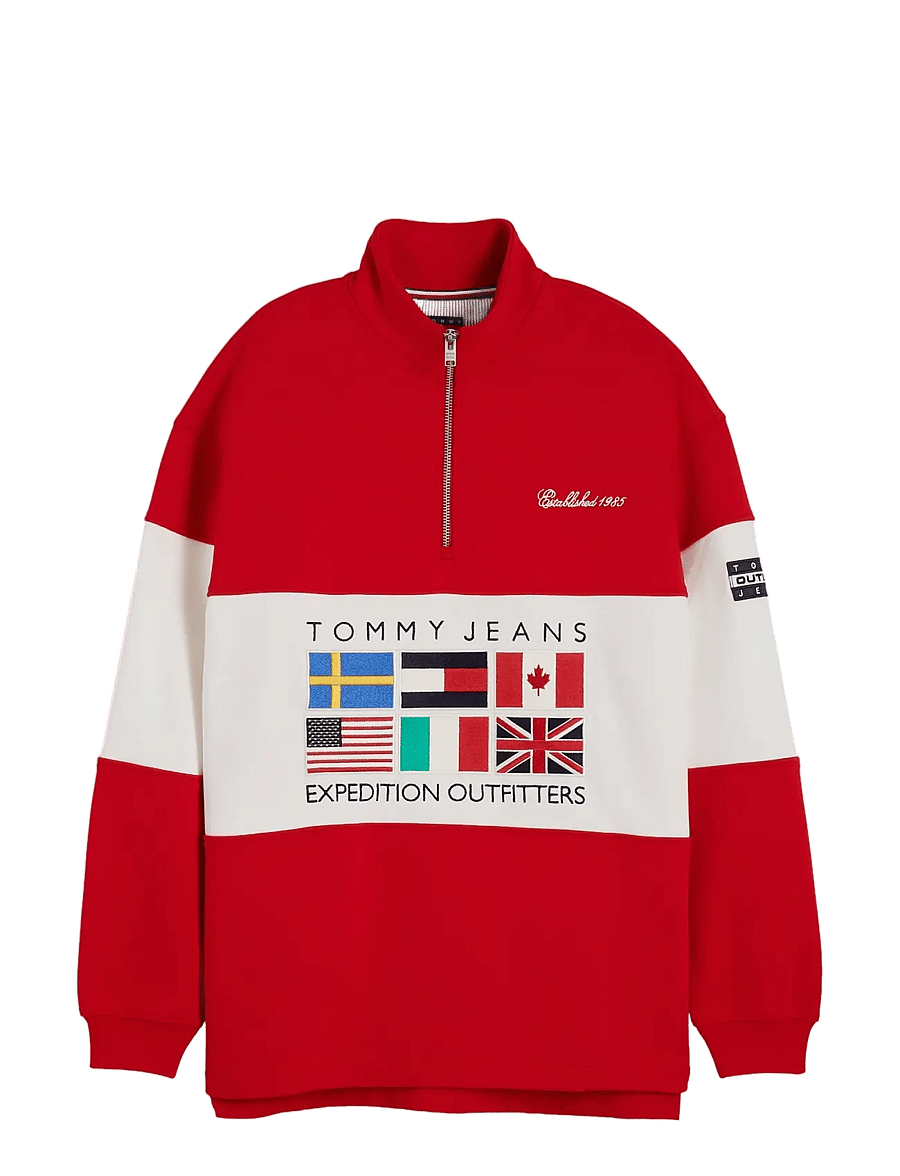 Tommy Jeans - TJW OUTDOORS 1/4 ZIP - hverdags stil - scarlet flare - 1
