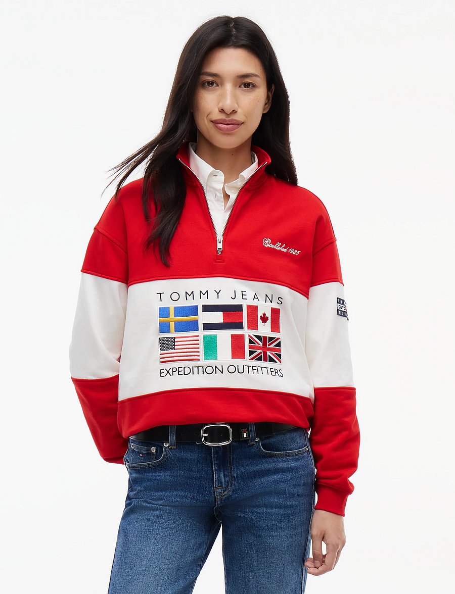 Tommy Jeans - TJW OUTDOORS 1/4 ZIP - hverdags stil - scarlet flare - 0