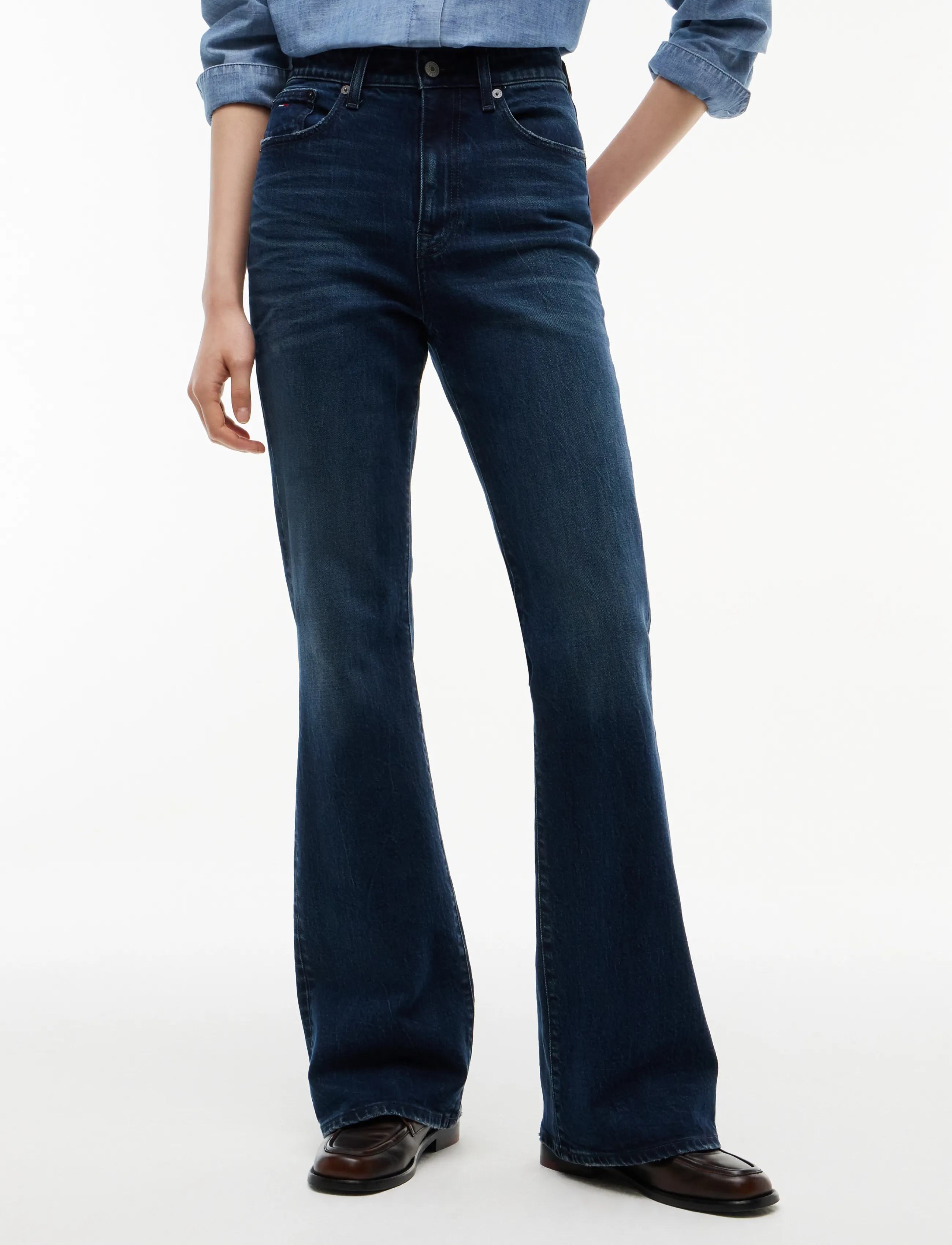 Tommy Jeans SYLVIA HIGH RISE BOOTCUT DJ6167 - Kläder - BLUE BLACK / navy