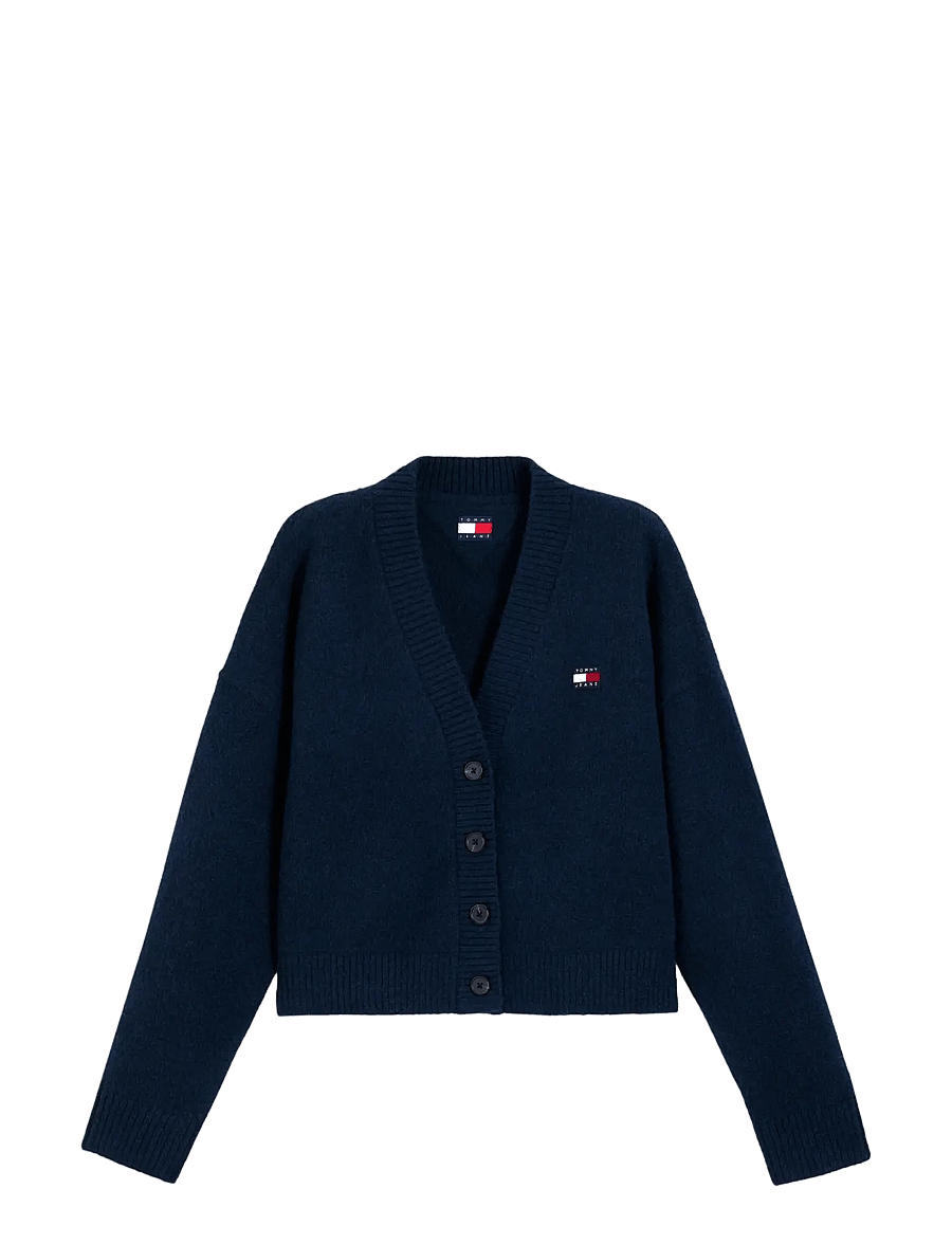 Tommy Jeans - TJW FLUFFY BADGE CARDIGAN EXT - strickjacken - dark blue - 1
