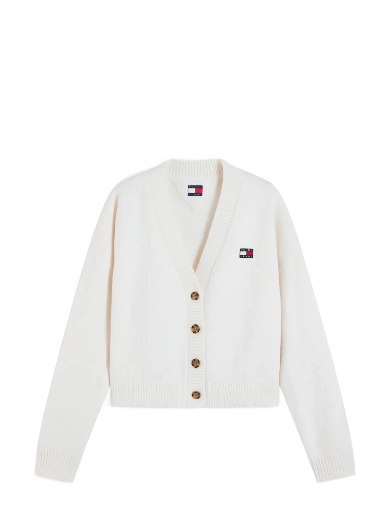 Tommy Jeans TJW FLUFFY BADGE CARDIGAN EXT - Kardiganai - OFF WHITE / cream