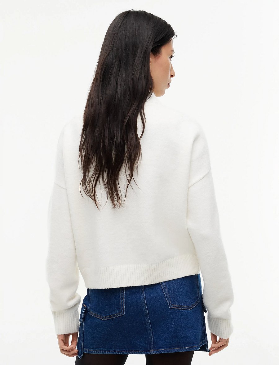 Tommy Jeans - TJW FLUFFY BADGE CARDIGAN EXT - strickjacken - off white - 2