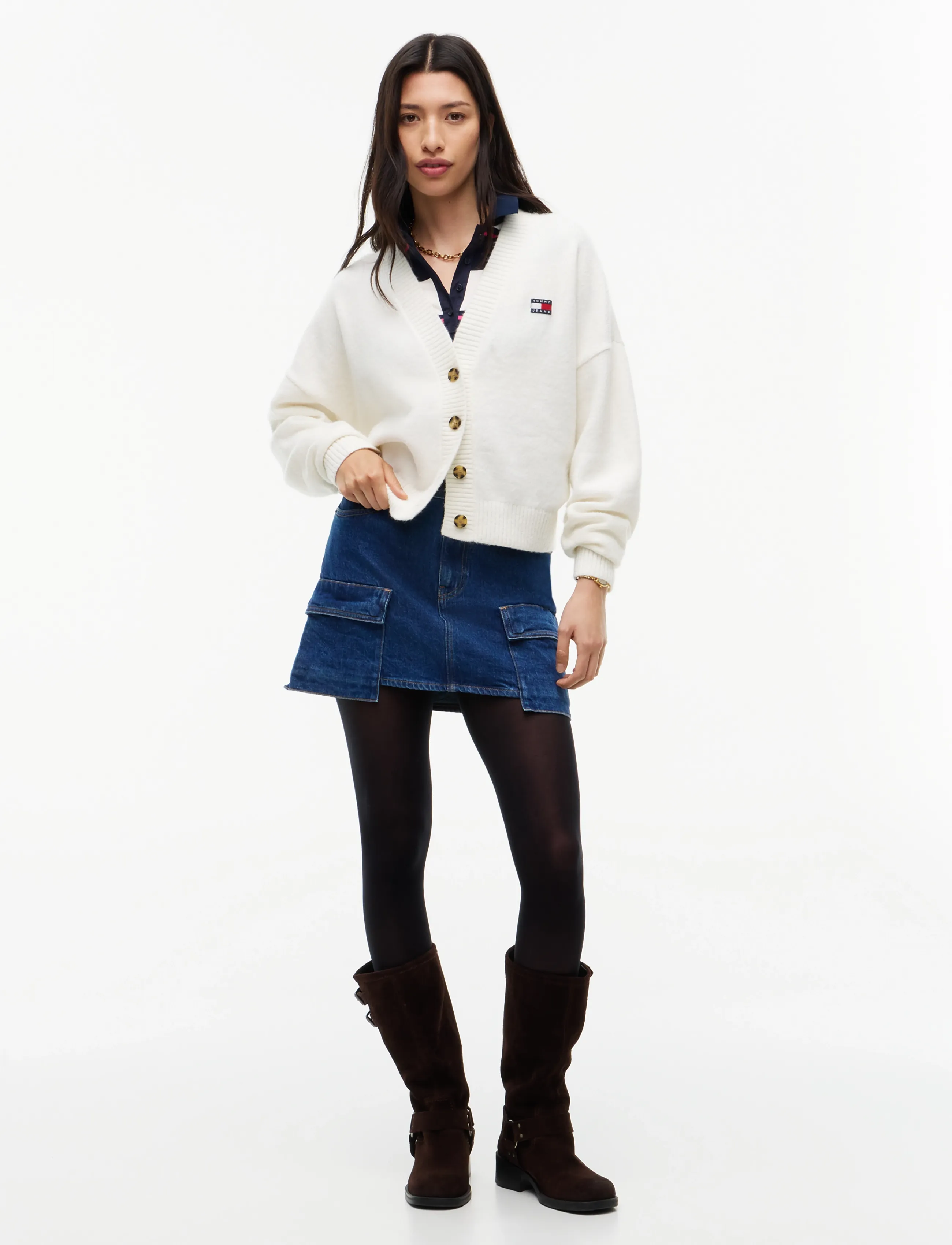 Tommy Jeans - TJW FLUFFY BADGE CARDIGAN EXT - strickjacken - off white - 4