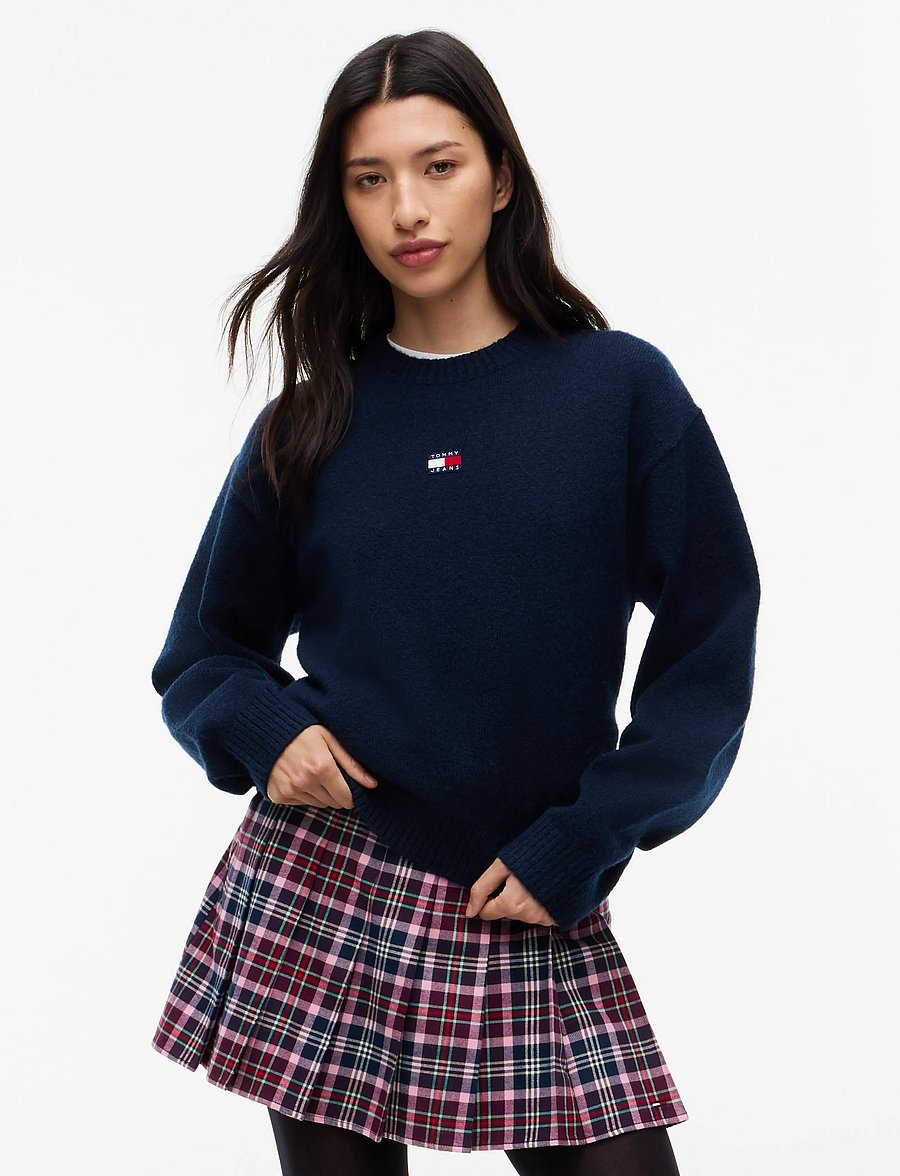Tommy Jeans - TJW FLUFFY BADGE SWEATER EXT - pullover - dark blue - 0