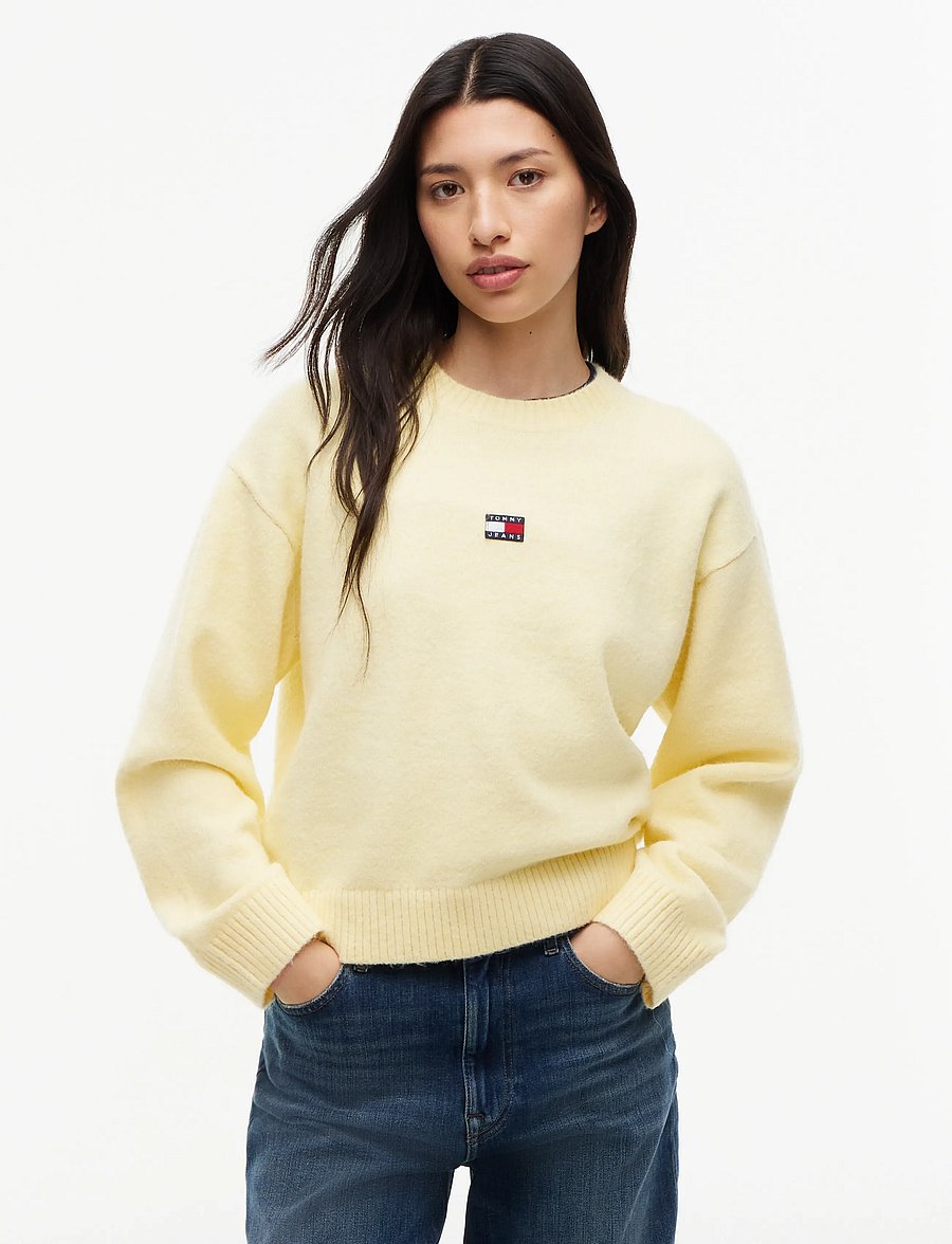 Tommy Jeans - TJW FLUFFY BADGE SWEATER EXT - pullover - day lily - 0