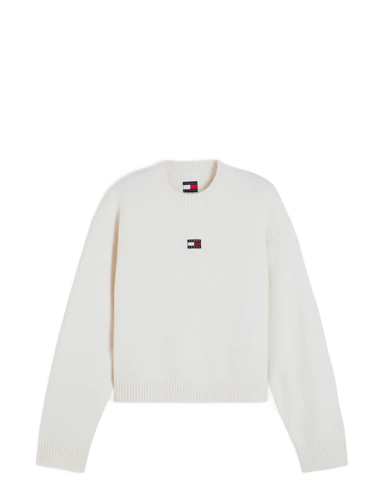 Tommy Jeans TJW FLUFFY BADGE SWEATER EXT - Tøj - OFF WHITE / cream