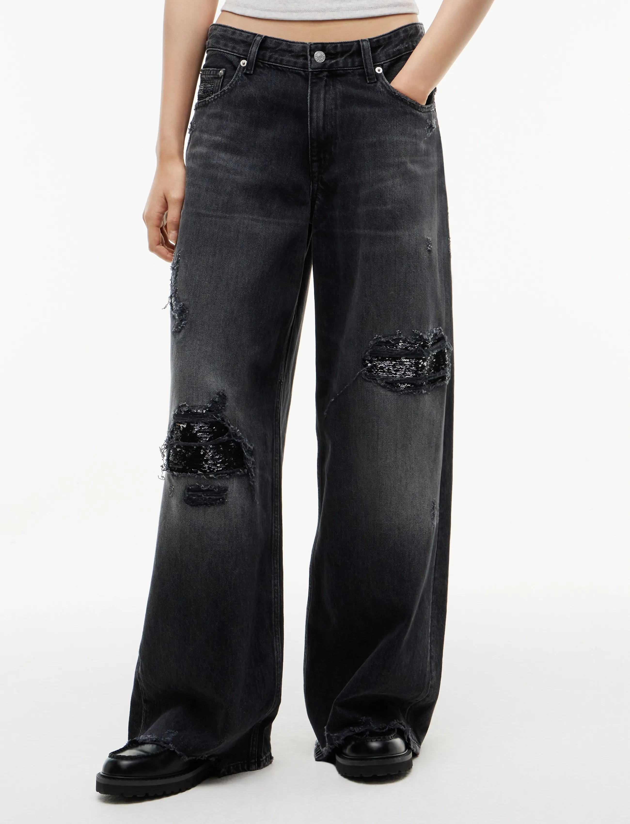 Tommy Jeans DAISY  LOW RISE LOOSE DJ2083 - Jeans - DENIM BLACK / black