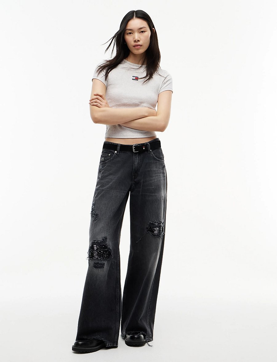Tommy Jeans - DAISY LOW RISE LOOSE DJ2083 - vida jeans - denim black - 4