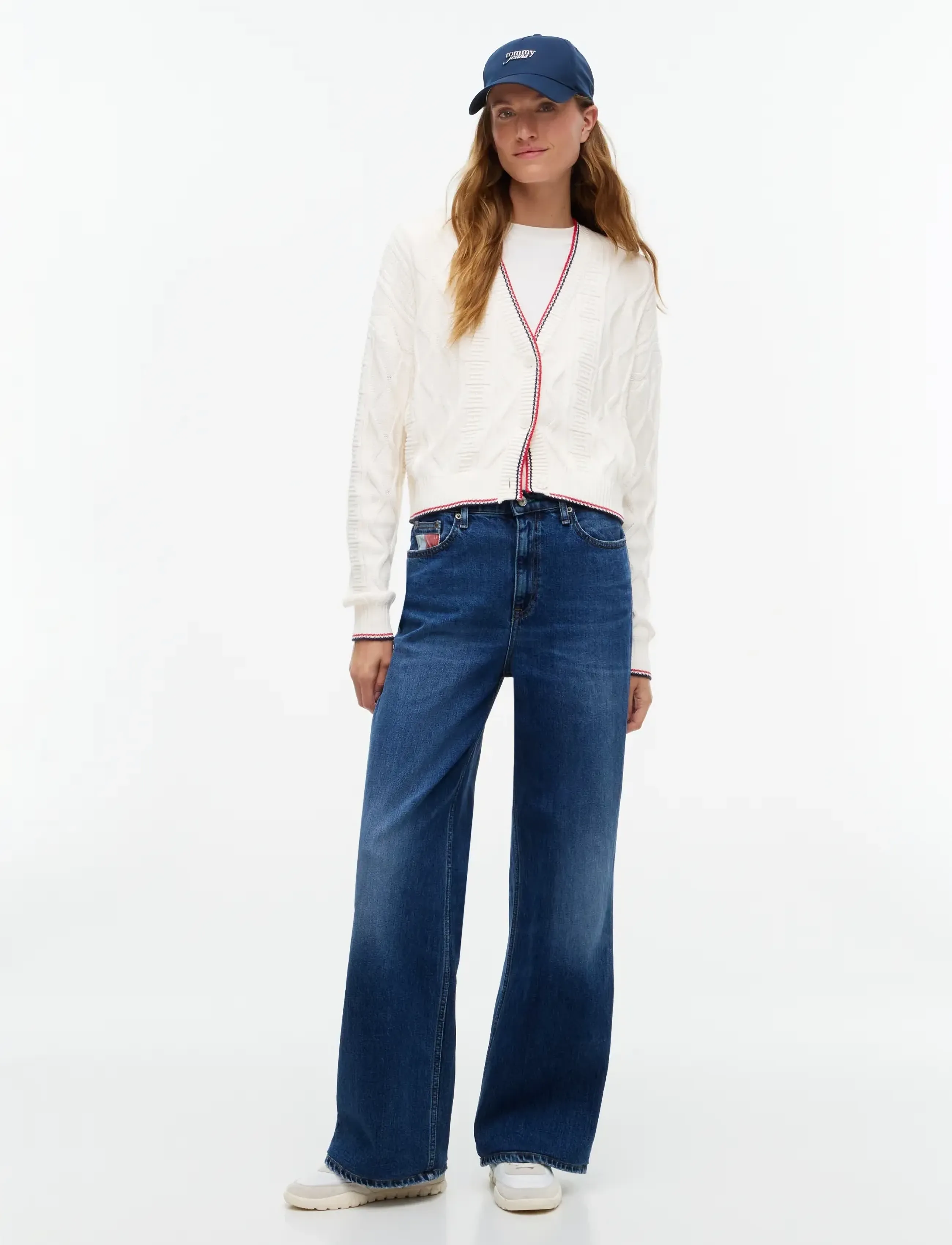 Tommy Jeans - TJW FLAG CABLE MIX CARDIGAN - strickjacken - off white - 4