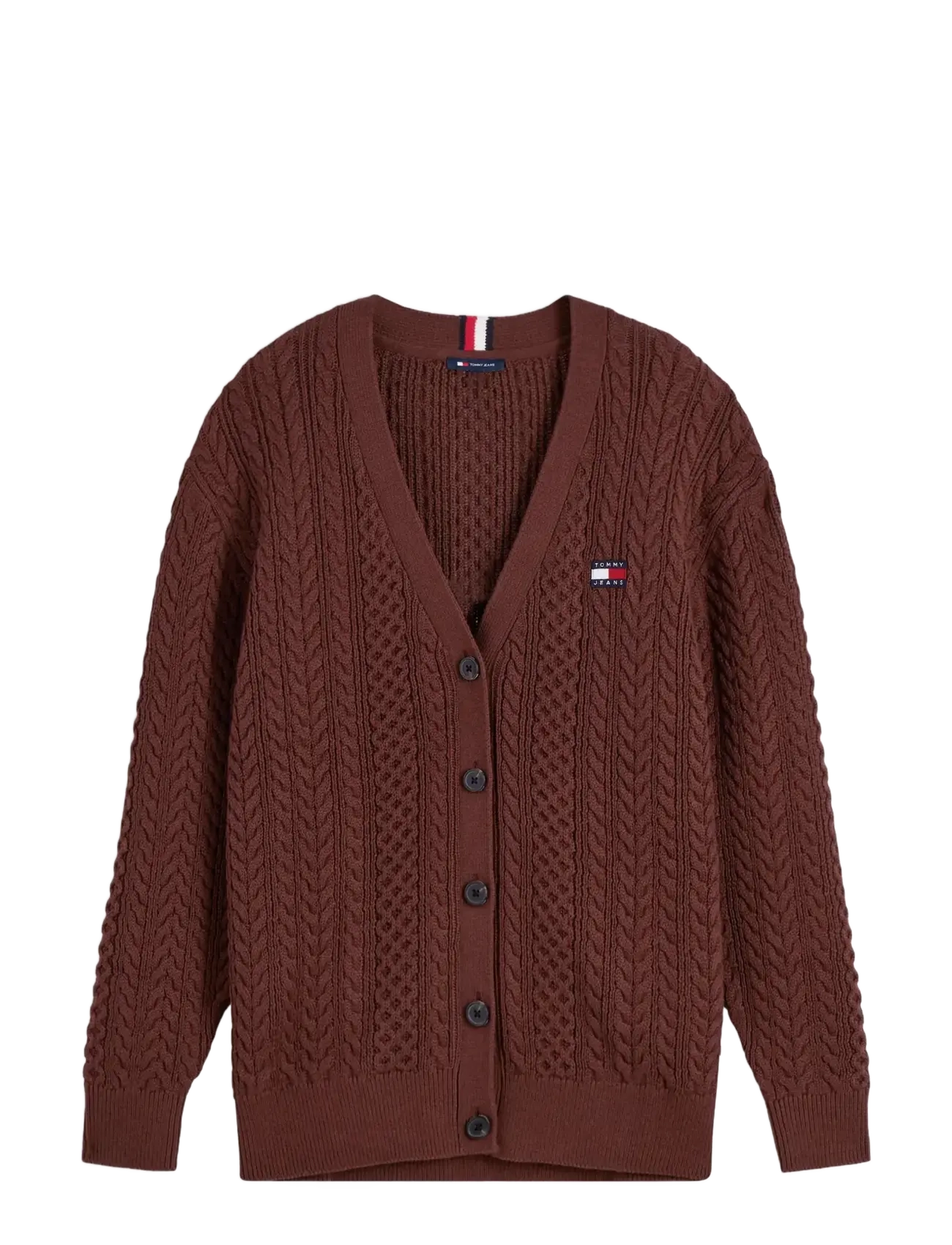 Tommy Jeans - TJW OVS CABLE CARDIGAN EXT - strickjacken - pure brown - 1