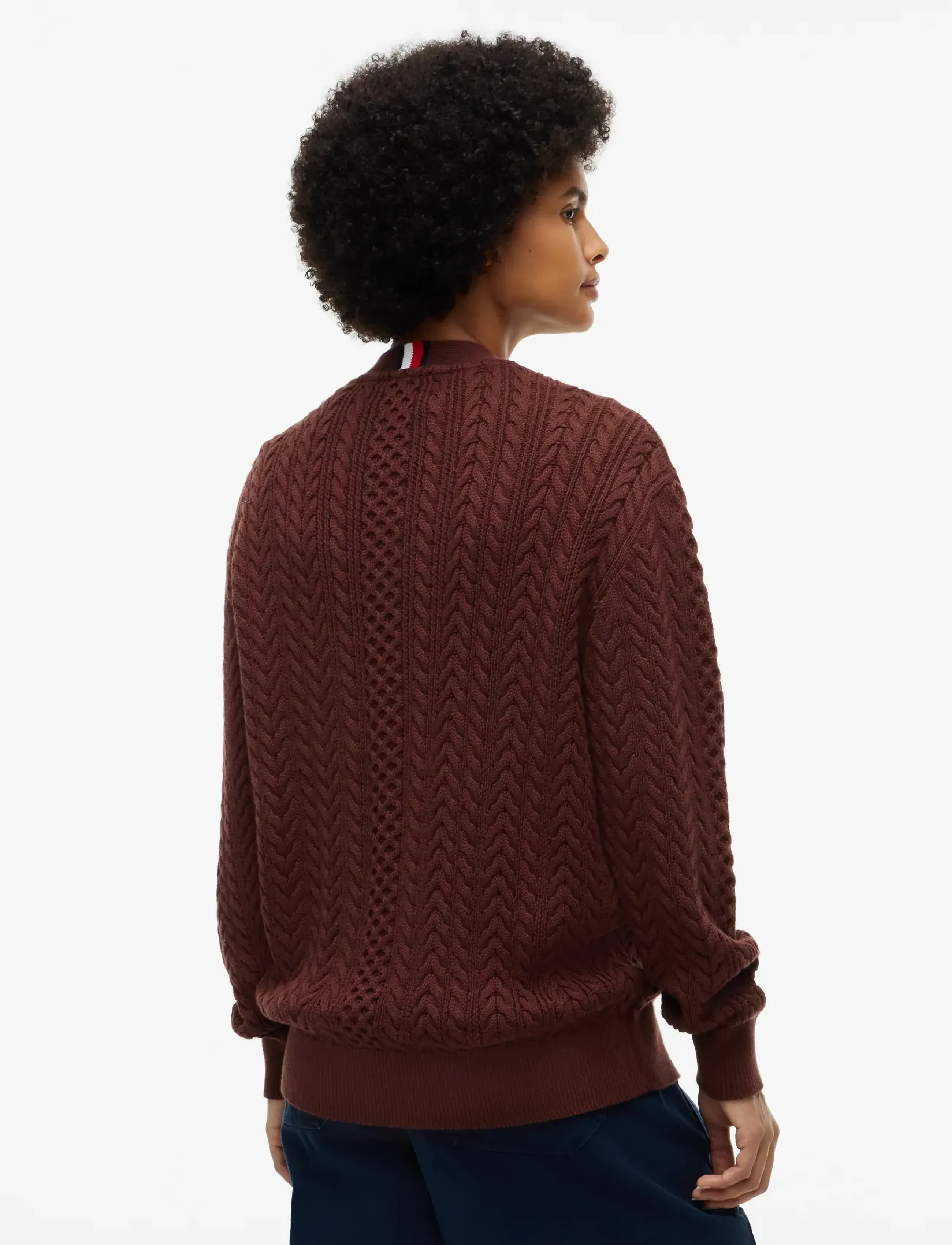Tommy Jeans - TJW OVS CABLE CARDIGAN EXT - strickjacken - pure brown - 2
