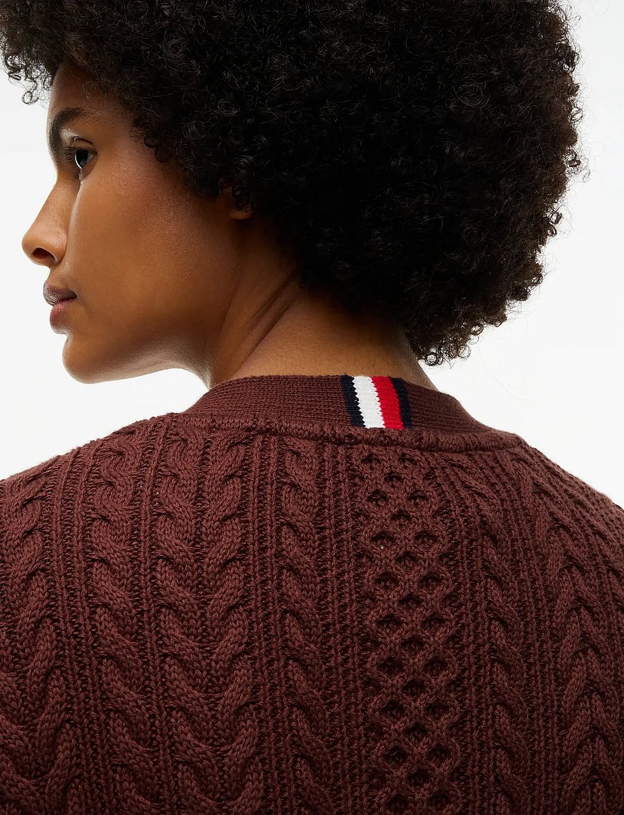 Tommy Jeans - TJW OVS CABLE CARDIGAN EXT - strickjacken - pure brown - 3