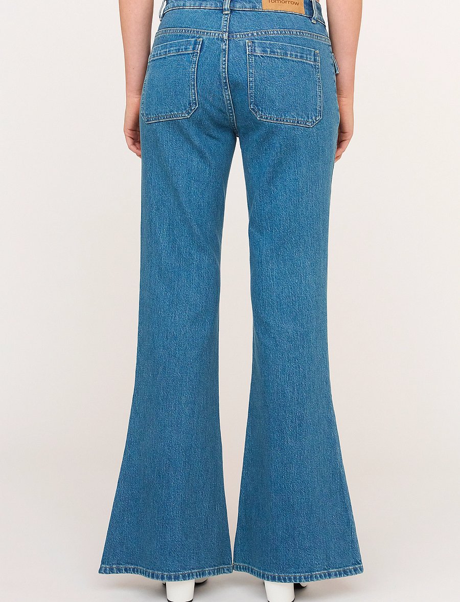 Tomorrow - TRW-Lera Jeans Wash Phoenix - schlaghosen - denim blue - 4