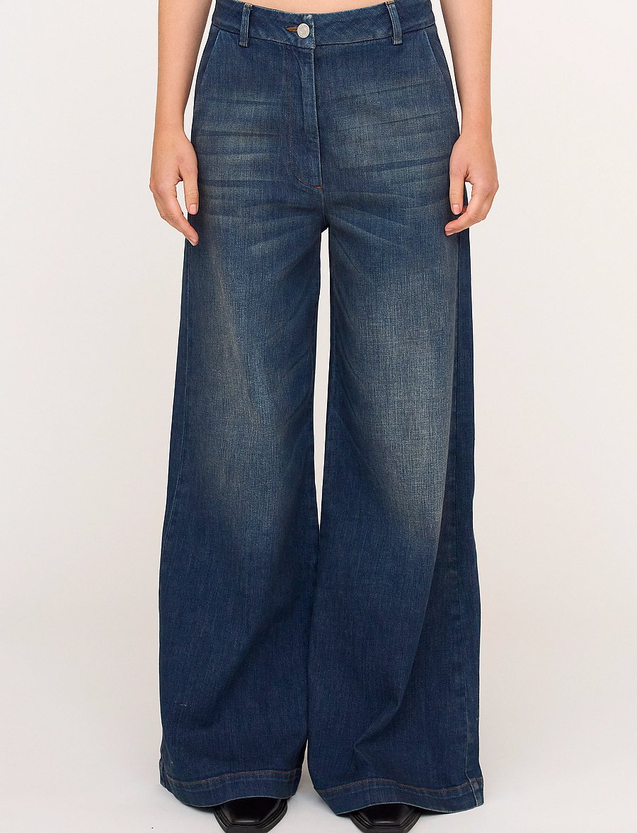 Tomorrow - TRW-Ellen Pant Wash Riverside - platūs džinsai - denim blue - 0