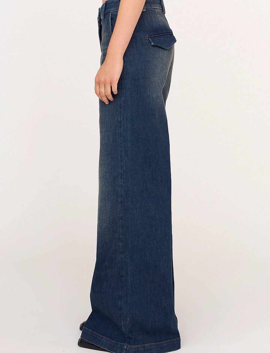 Tomorrow - TRW-Ellen Pant Wash Riverside - platūs džinsai - denim blue - 3