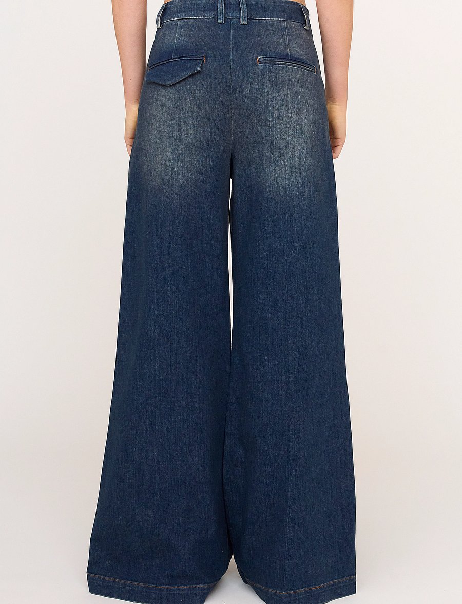 Tomorrow - TRW-Ellen Pant Wash Riverside - platūs džinsai - denim blue - 4