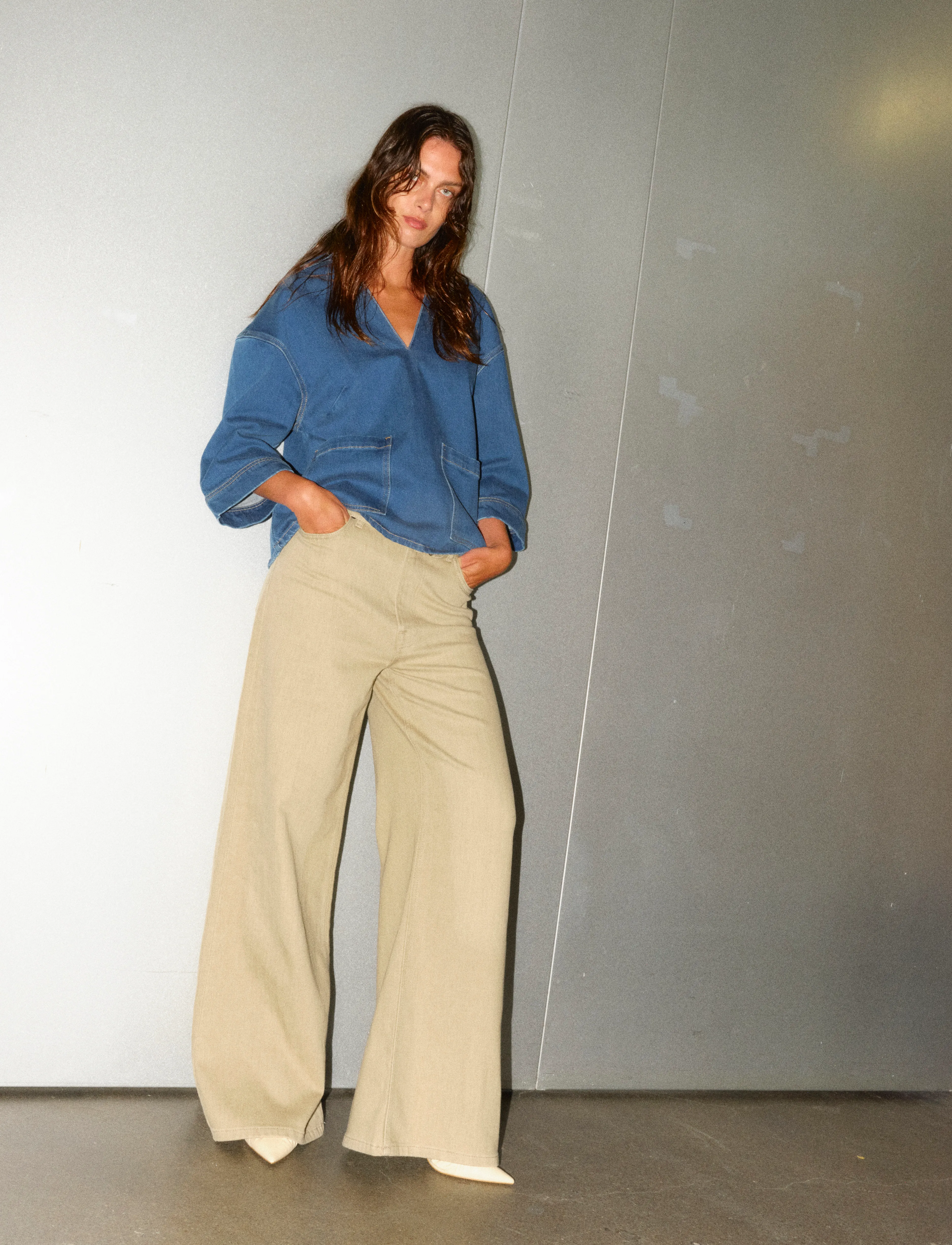 Tomorrow - TRW-Arizona Belted Jeans Wash Origi - szerokie dżinsy - khaki - 5