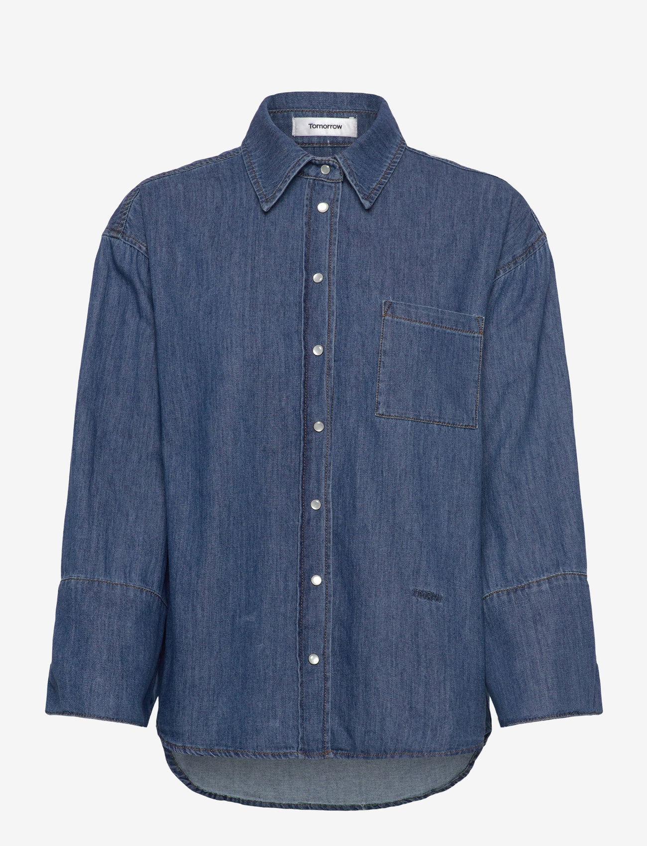 Tomorrow - TRW-Jane Oversize Denim Shirt Wash - denimskjorter - denim blue - 1