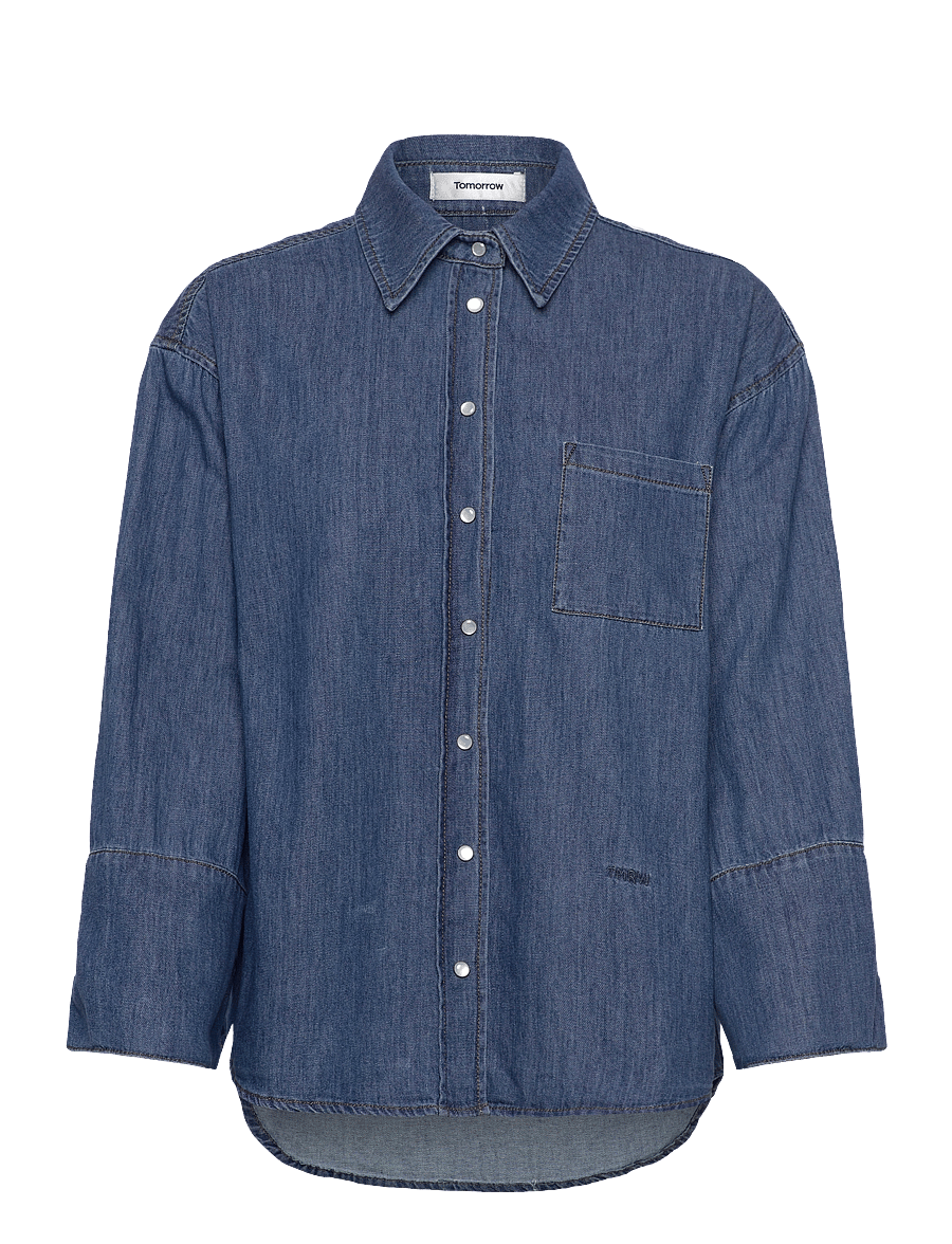 Tomorrow - TRW-Jane Oversize Denim Shirt Wash - teksasärgid - denim blue - 1