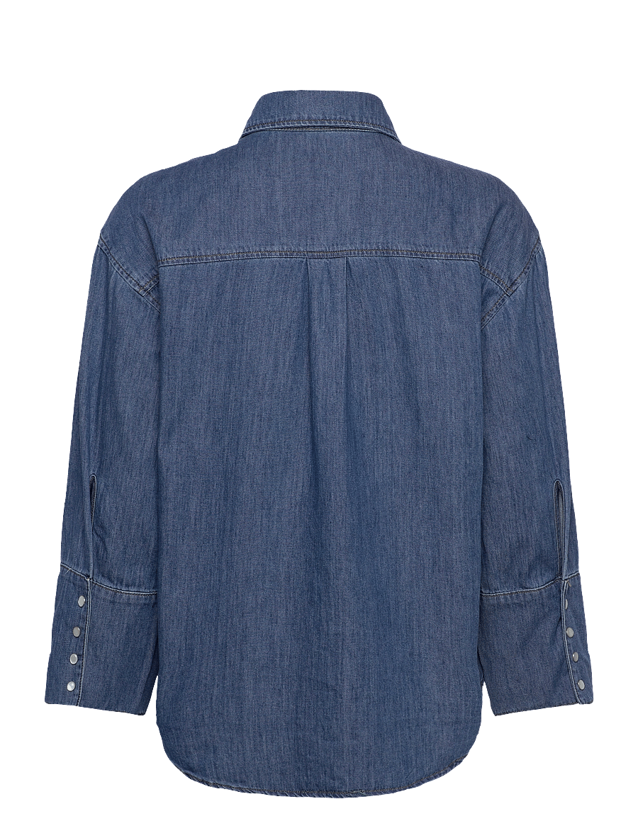 Tomorrow - TRW-Jane Oversize Denim Shirt Wash - teksasärgid - denim blue - 2