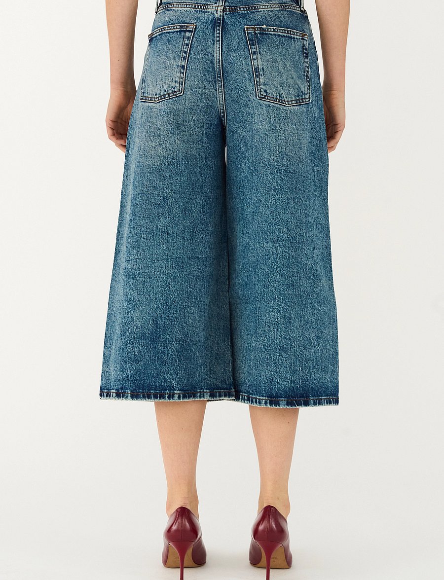 Tomorrow - TRW-Mandela Culotte Jeans Wash Peru - culottes - denim blue - 3