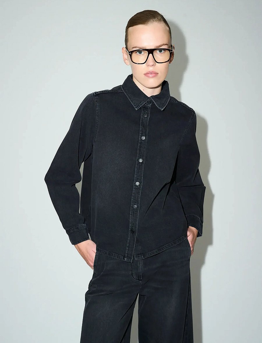 Tomorrow - TRW-Ellen Denim Shirt Wash Milano B - black - 0