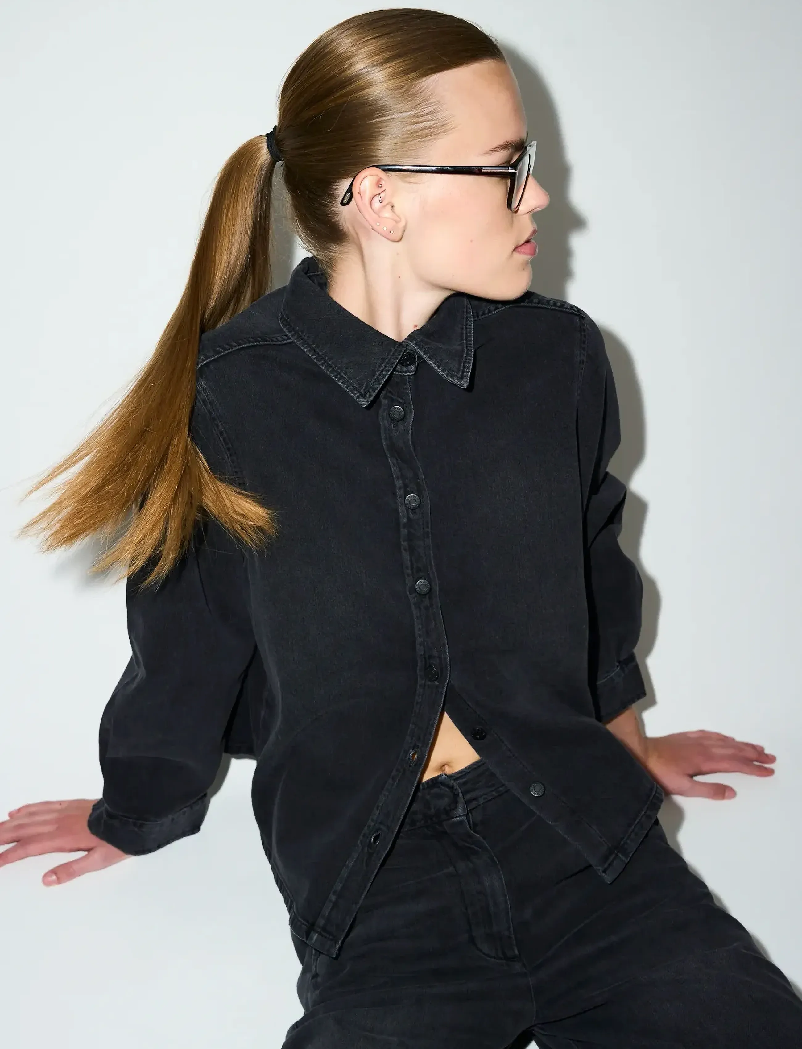 Tomorrow - TRW-Ellen Denim Shirt Wash Milano B - black - 3