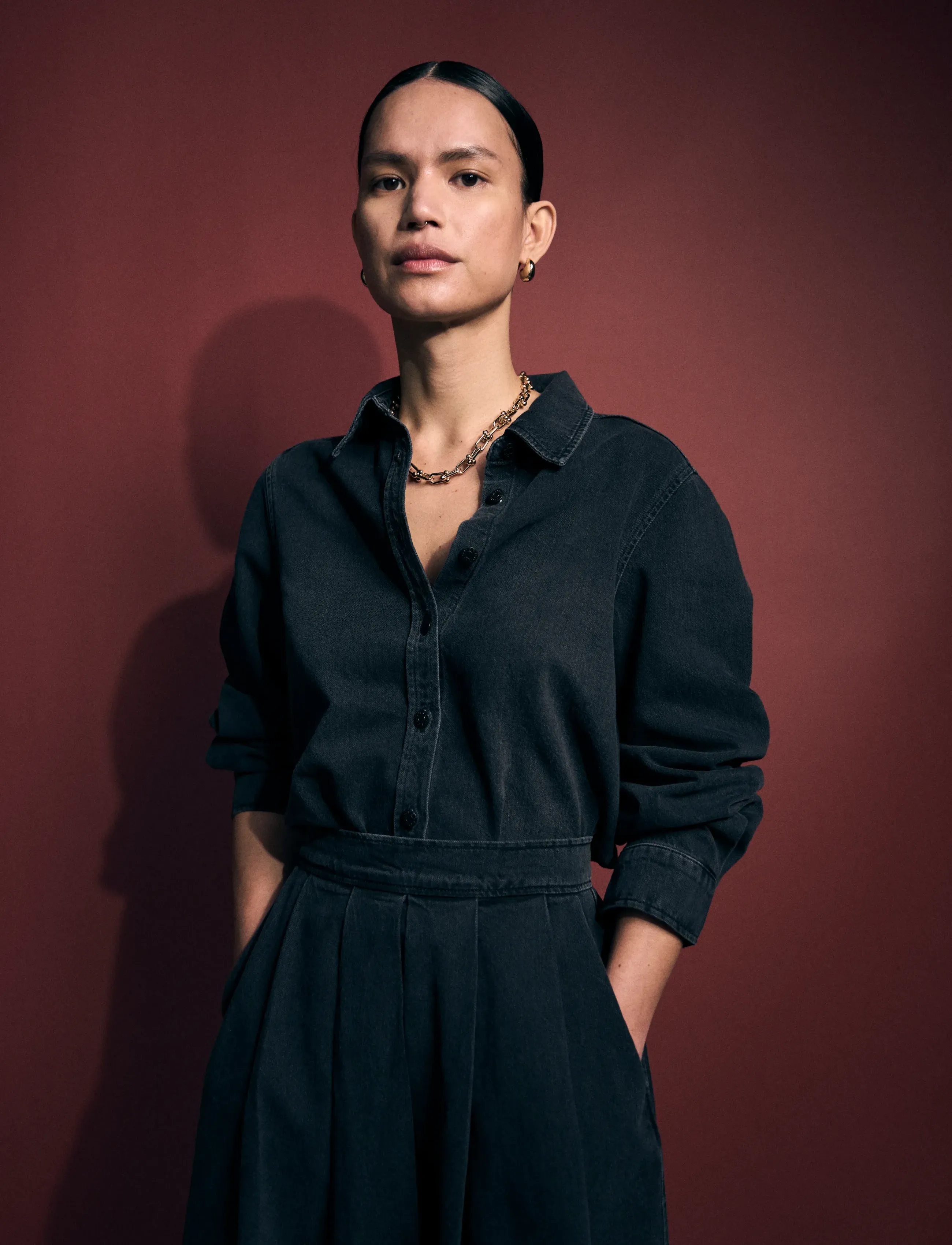 Tomorrow - TRW-Ellen Denim Shirt Wash Milano B - black - 4