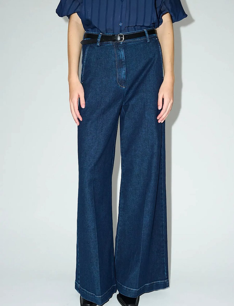 Tomorrow - TRW-Ellen French Pant Wash Andong - hosen mit weitem bein - denim blue - 3