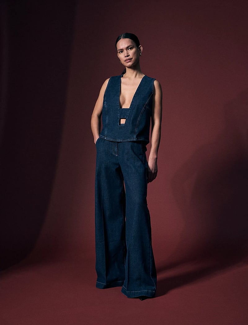 Tomorrow - TRW-Ellen French Pant Wash Andong - hosen mit weitem bein - denim blue - 4