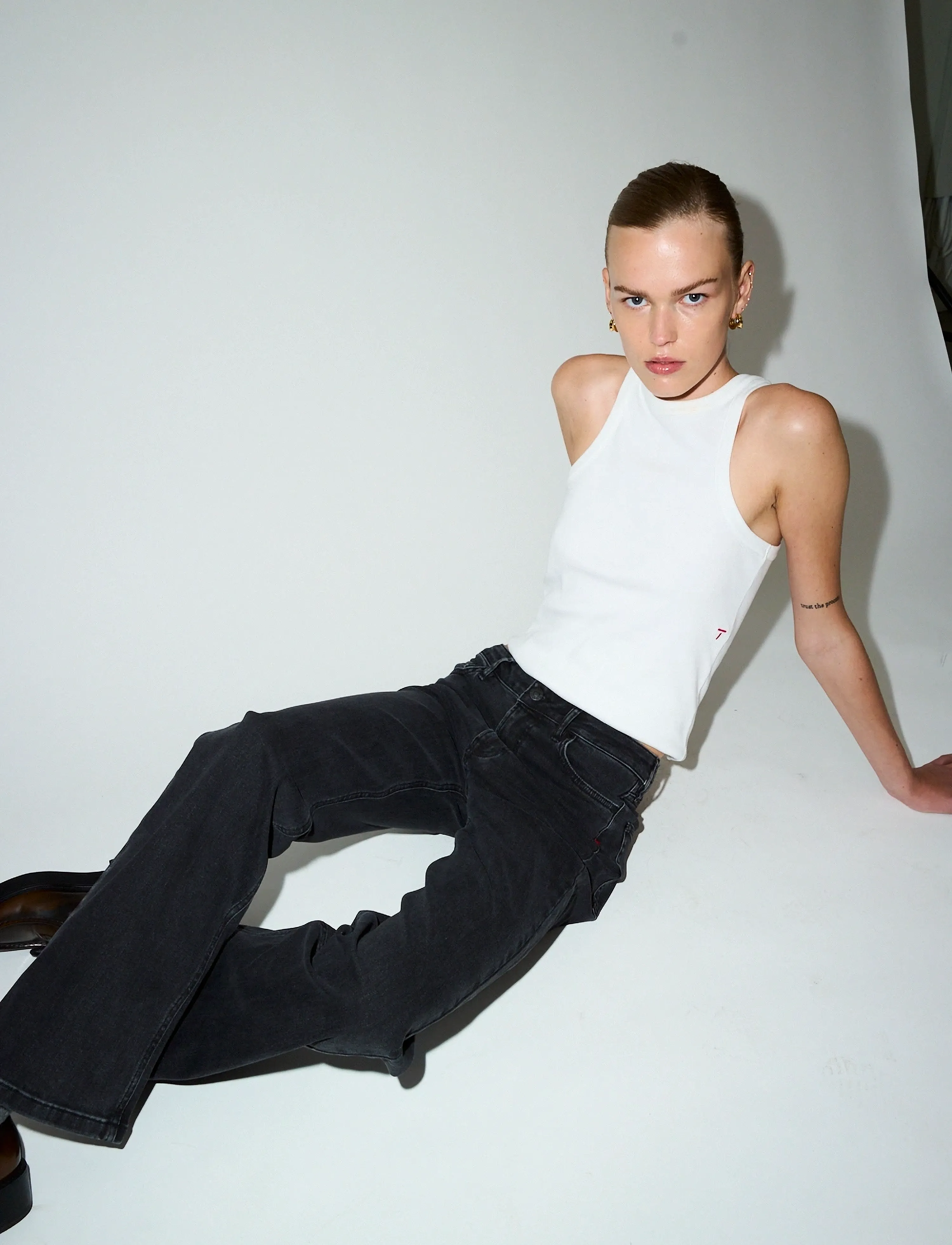 Tomorrow - TRW-Brown Jeans Original Black - tiesaus kirpimo džinsai - black - 3