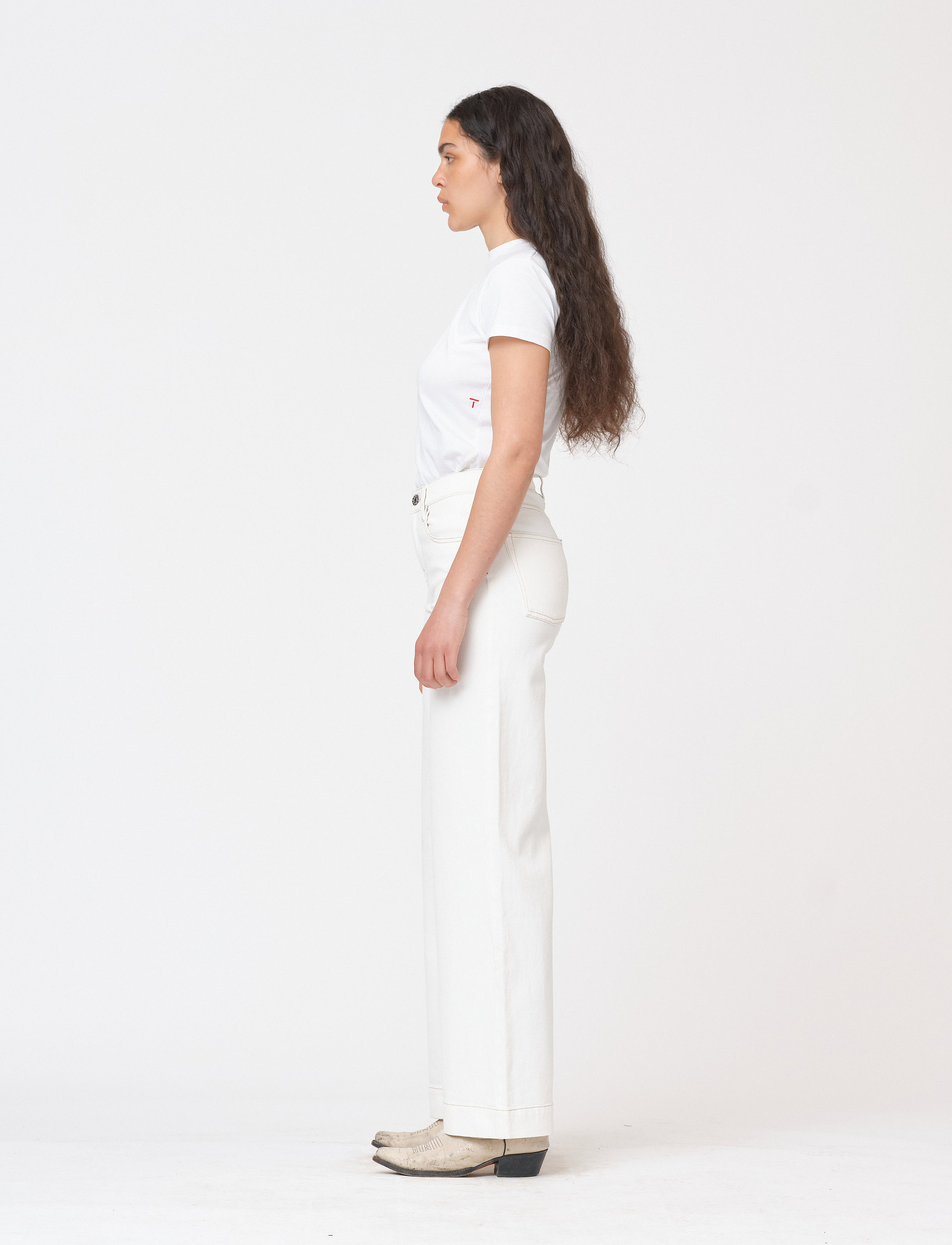 Tomorrow - Kersee HW flare jeans Ecru - flared jeans - ecru - 3