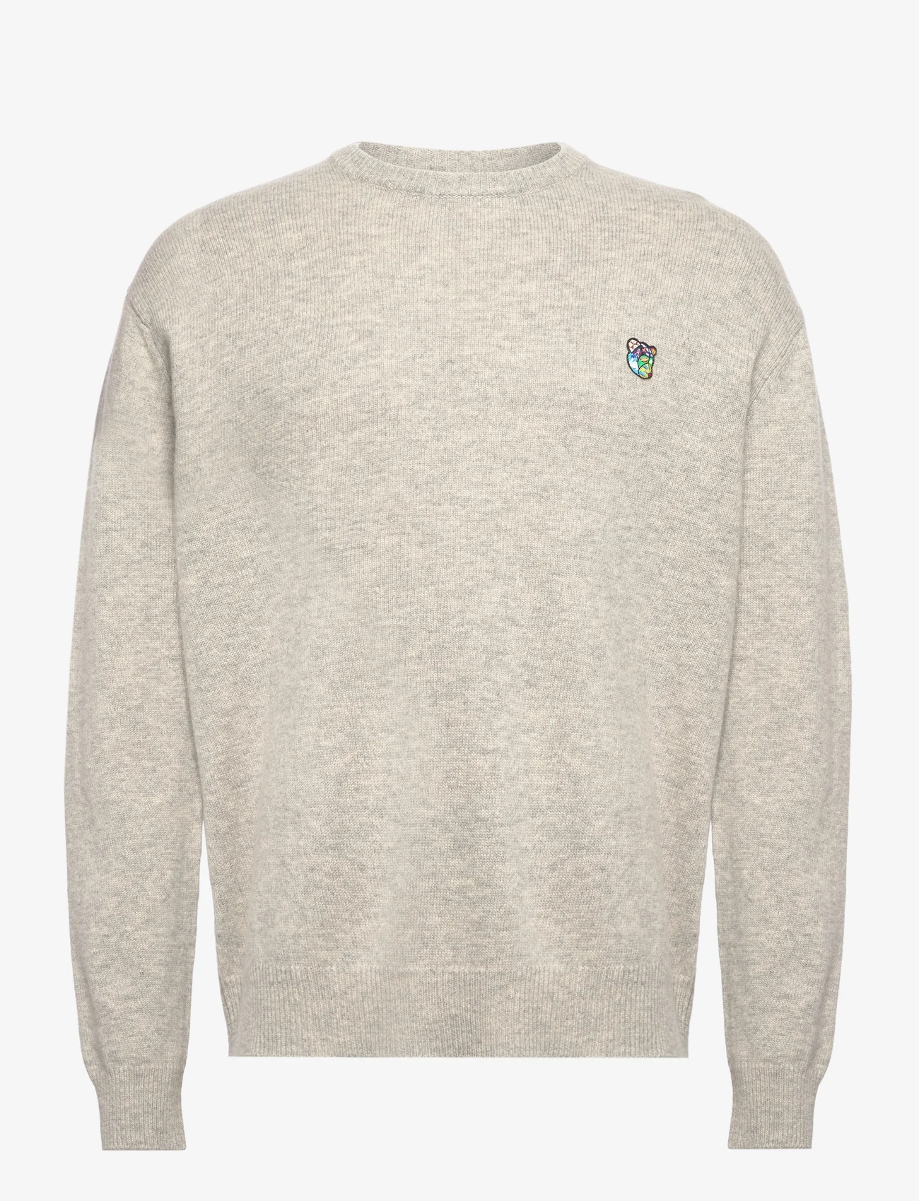 Tonsure - Philip knit crewneck - okrągły dekolt - light grey melange - 0