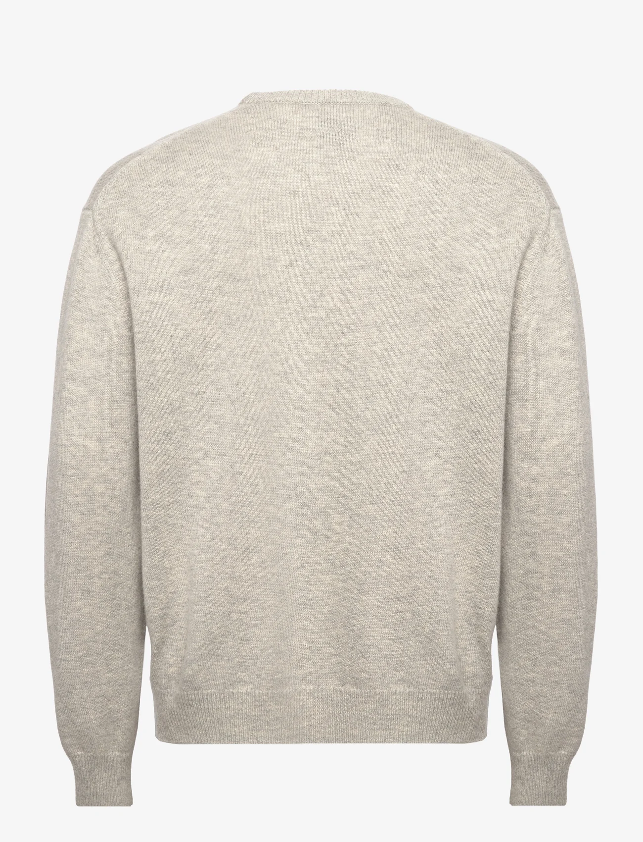 Tonsure - Philip knit crewneck - strik med rund hals - light grey melange - 1