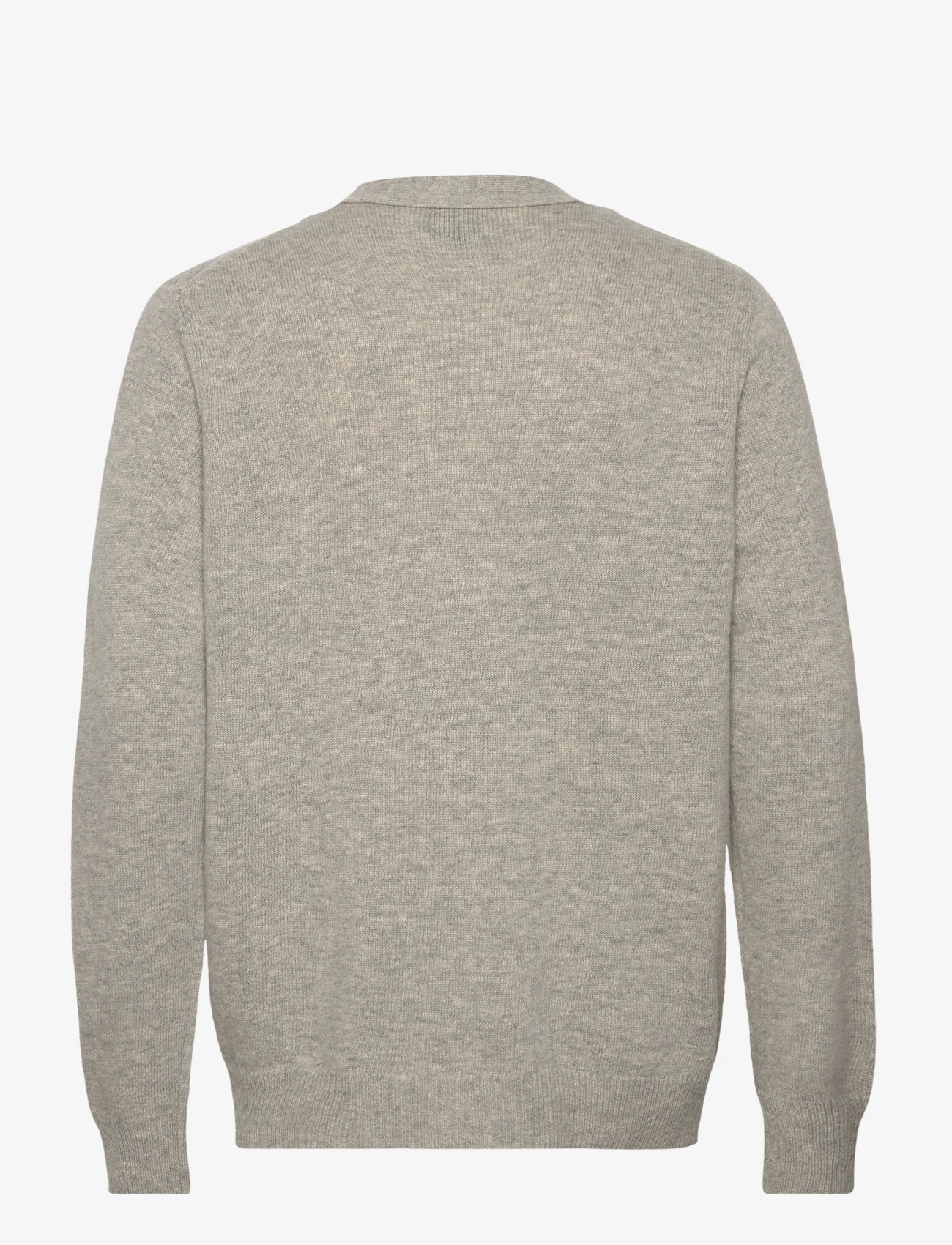 Tonsure - Tristan knit cardigan - koftor - light grey melange - 1