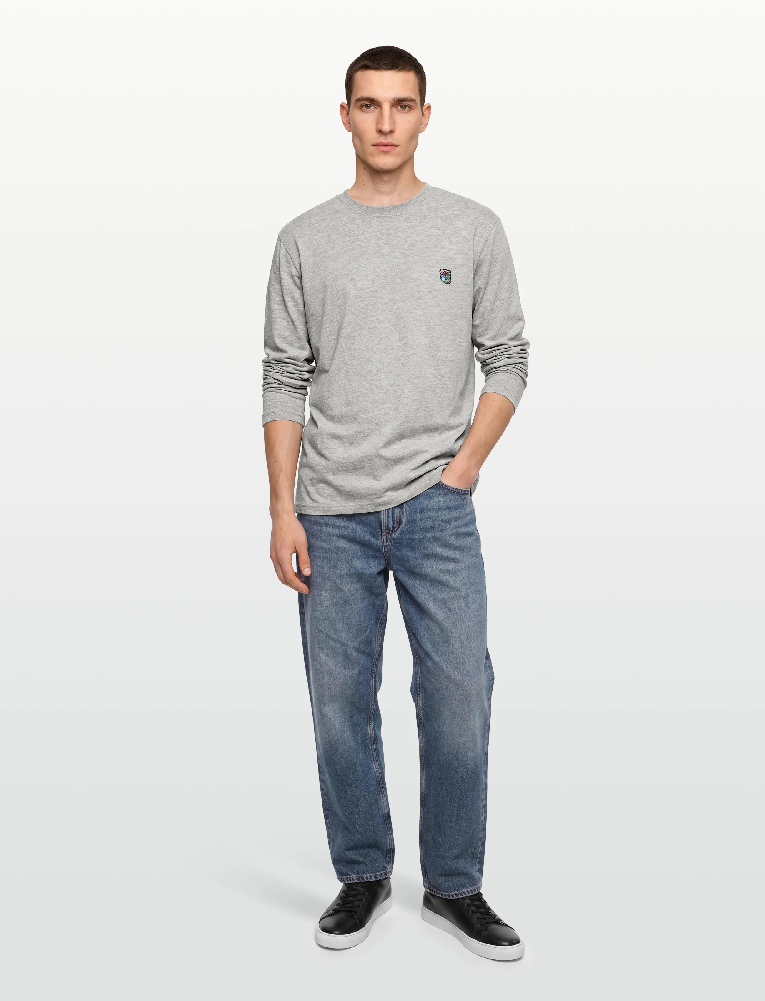Tonsure - Teddy premium LS Tee - t-shirts - grey - 0