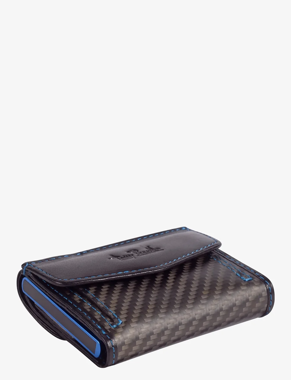 Tony Perotti - Furbo Carbon cardholder with banknote and coin pocket - lommebøker - black - 0