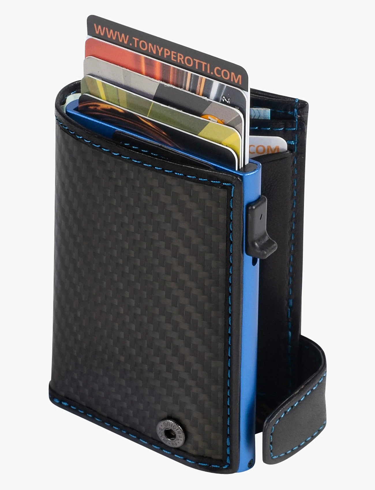 Tony Perotti - Furbo Carbon cardholder with banknote and coin pocket - portemonnaies - black - 3