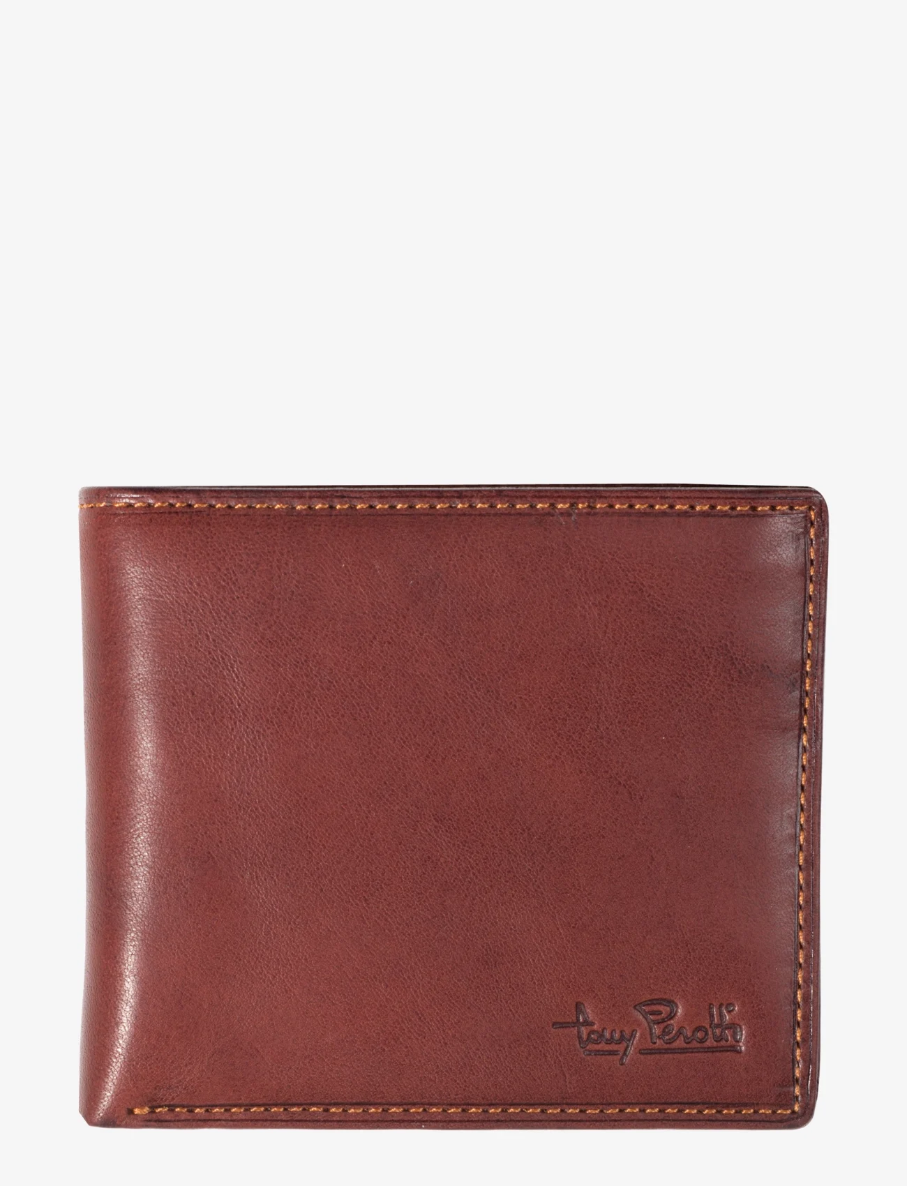 Tony Perotti - Billfold with coin zipper pocket - punge - dark brown - 0
