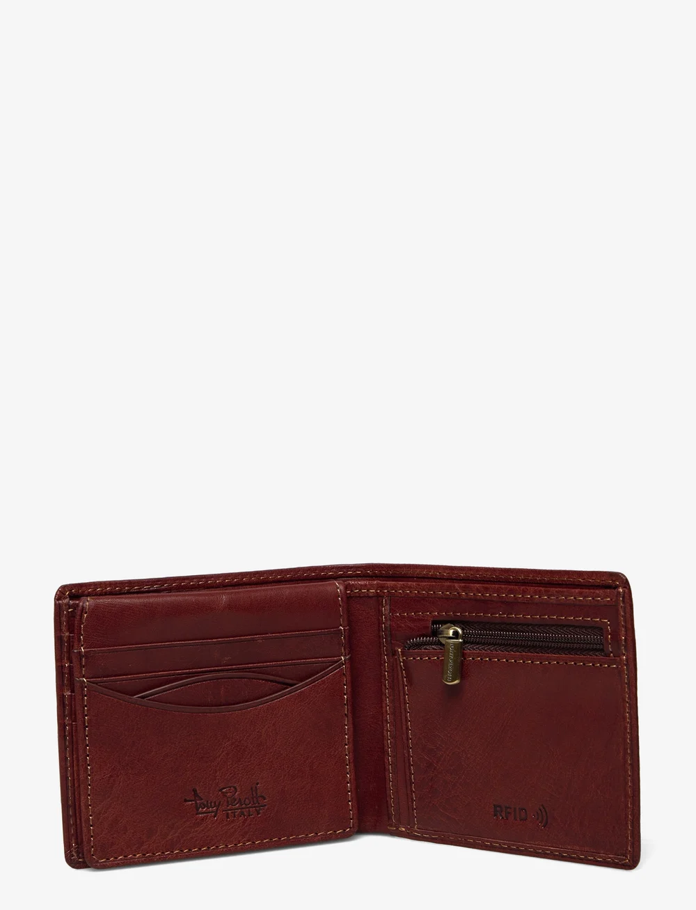 Tony Perotti - Billfold with coin zipper pocket - igapäevane stiil - dark brown - 3