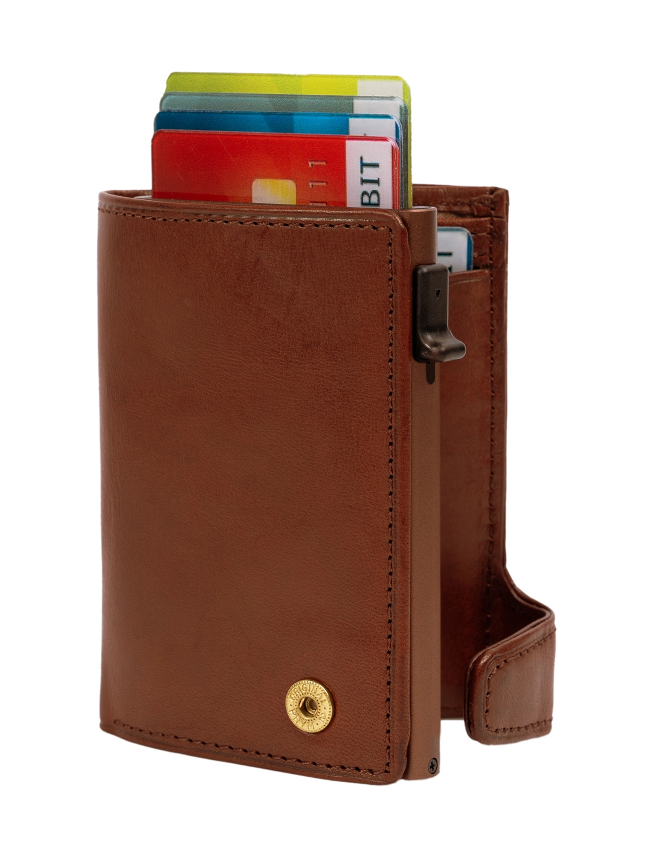 Tony Perotti - Furbo cardholder w/ banknote and coin pocket - portemonnaies - dark brown - 1