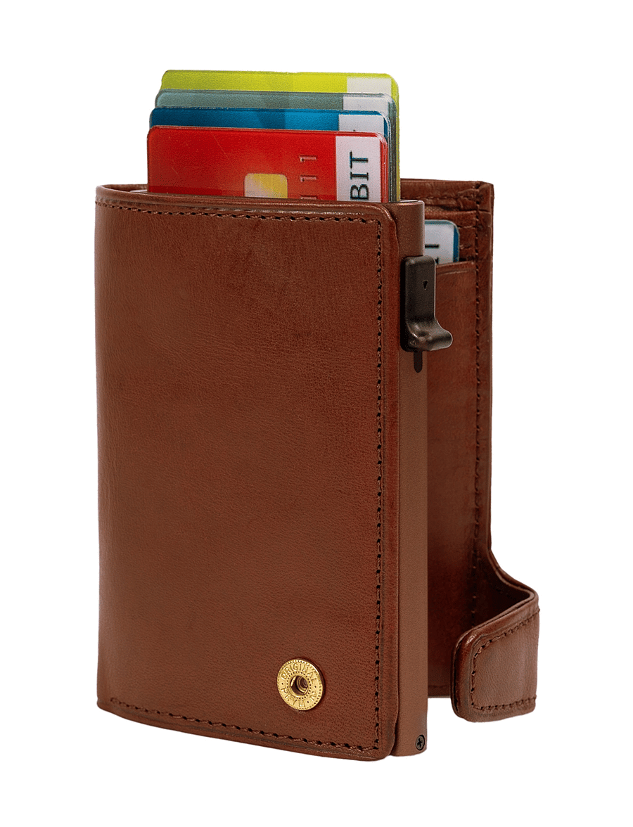 Tony Perotti - Furbo cardholder w/ banknote and coin pocket - punge - dark brown - 1