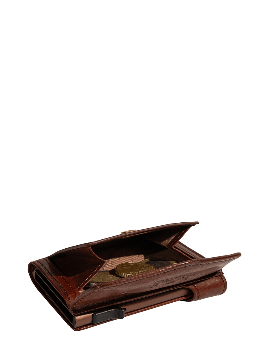 Tony Perotti - Furbo cardholder w/ banknote and coin pocket - punge - dark brown - 4