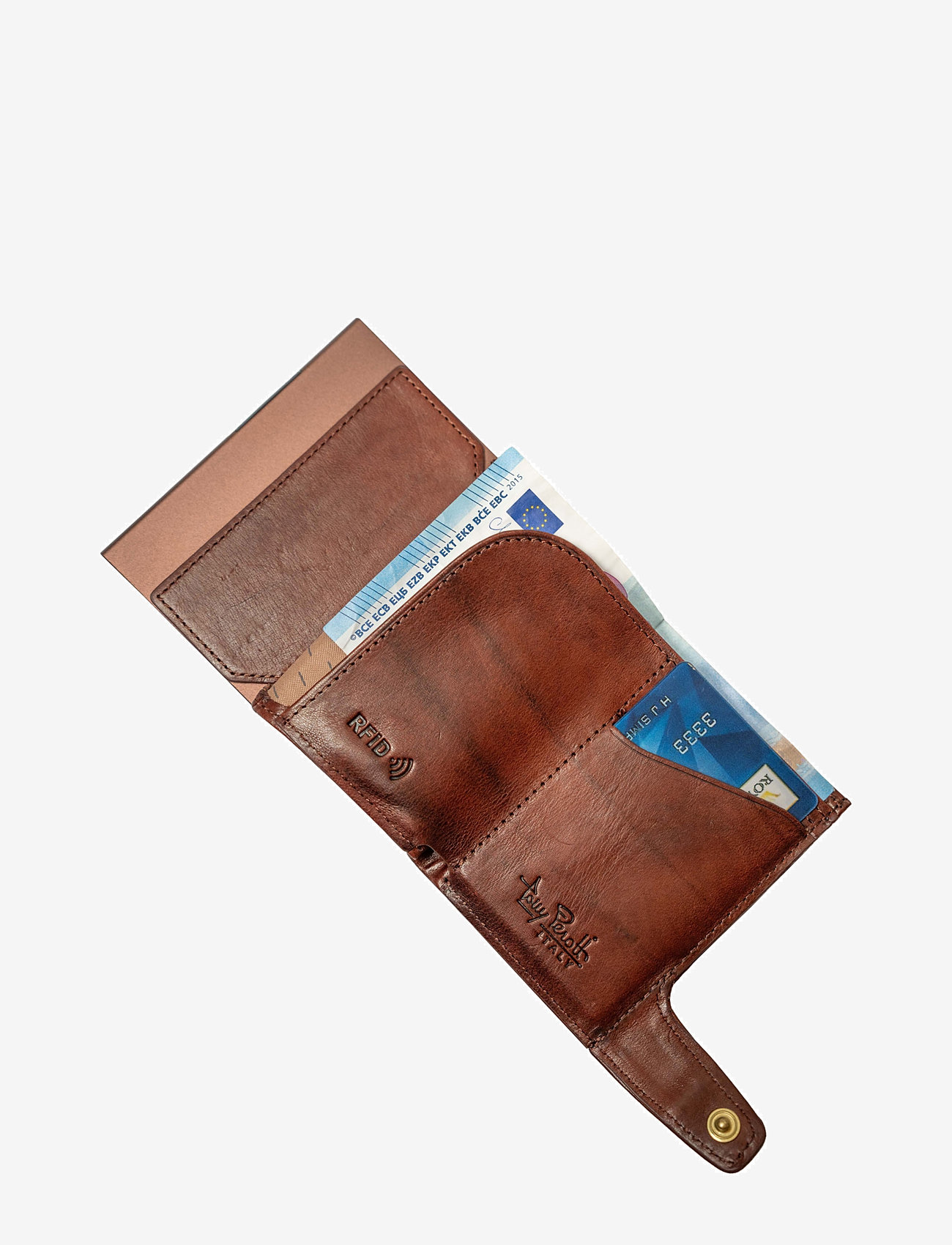 Tony Perotti - Furbo cardholder w/ banknote and coin pocket - portemonnaies - dark brown - 5