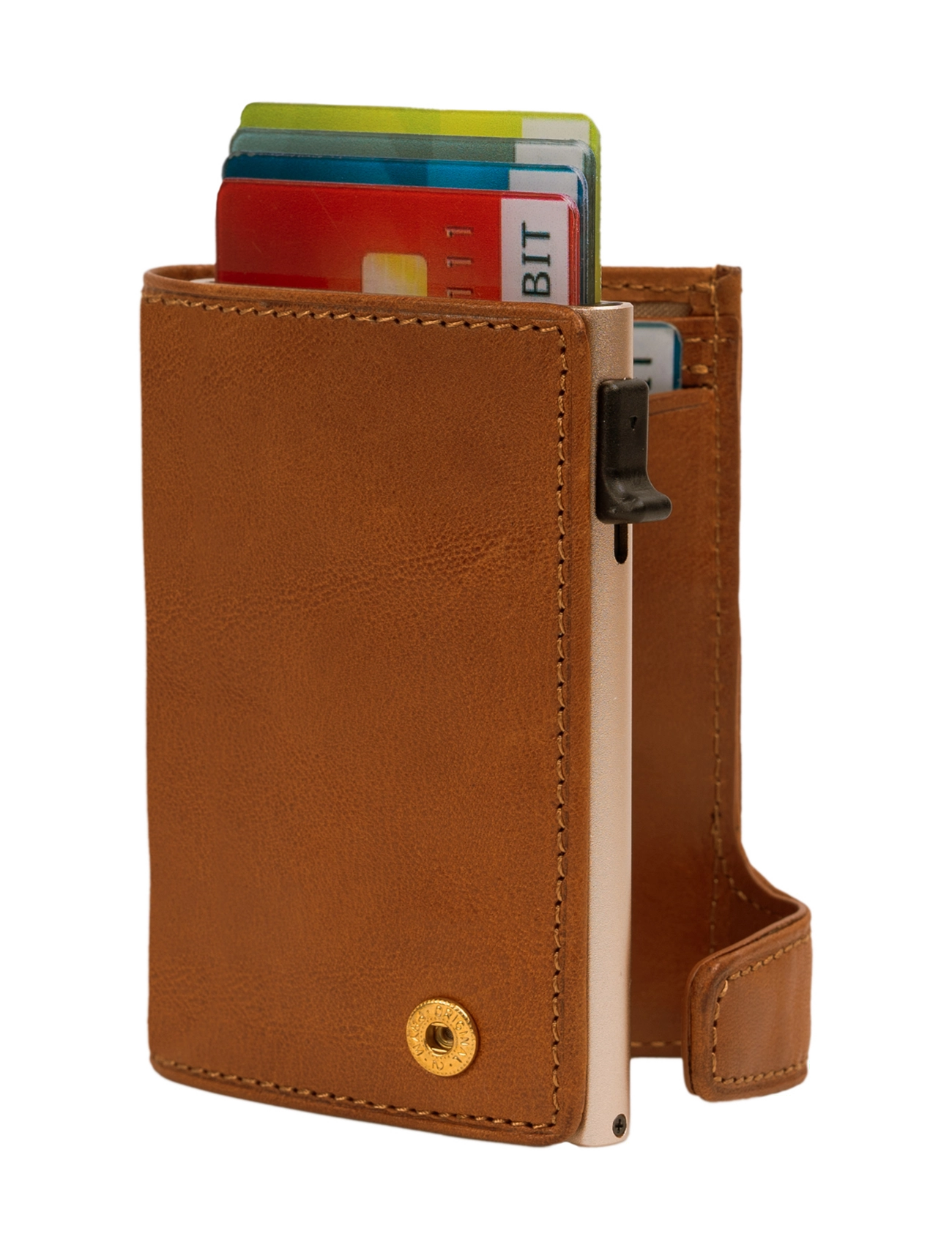 Tony Perotti - Furbo cardholder w/ banknote and coin pocket - kartenetuis - cognac - 1