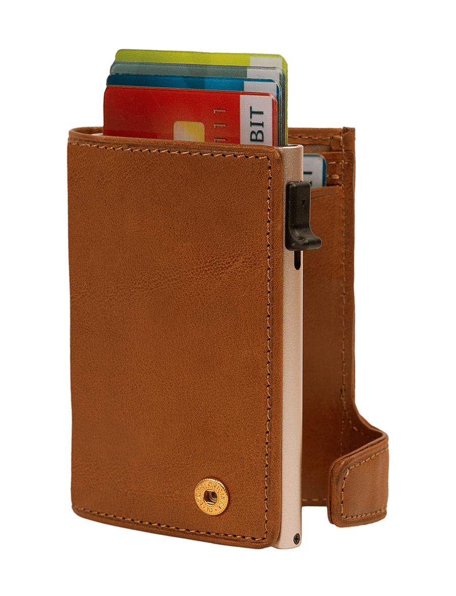 Tony Perotti - Furbo cardholder w/ banknote and coin pocket - kaardihoidjad - cognac - 1